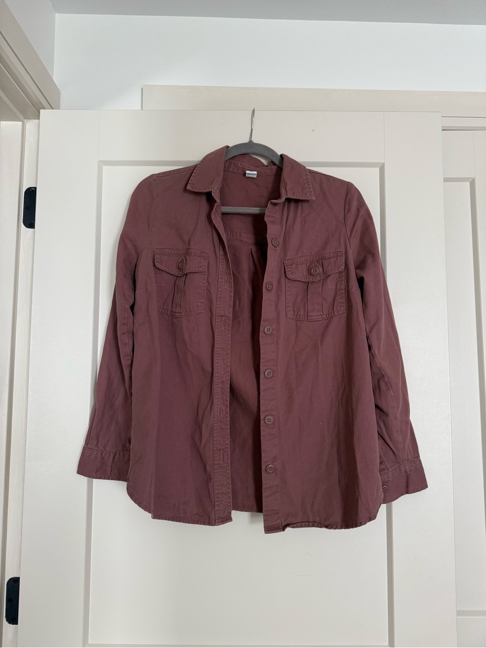 Old Navy Utility Pocket tunic camp shirt in dusty mauve  size xs - Picture 2 of 4
